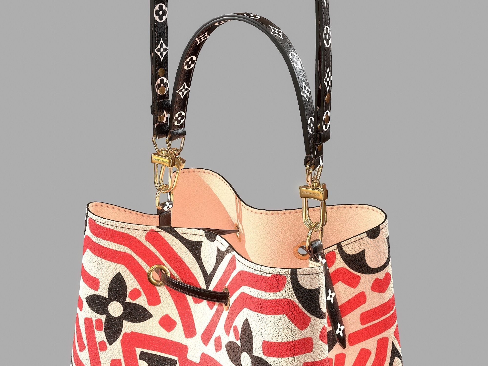 Louis Vuitton Neonoe MM Crafty Leather Bag  Low-poly 3D model_6