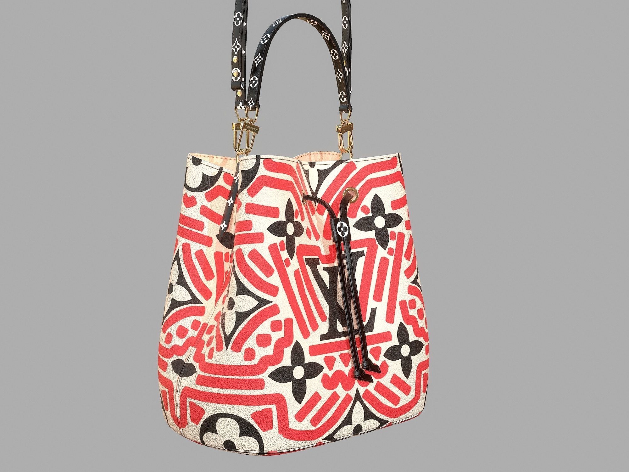 Louis Vuitton Neonoe MM Crafty Leather Bag  Low-poly 3D model_1