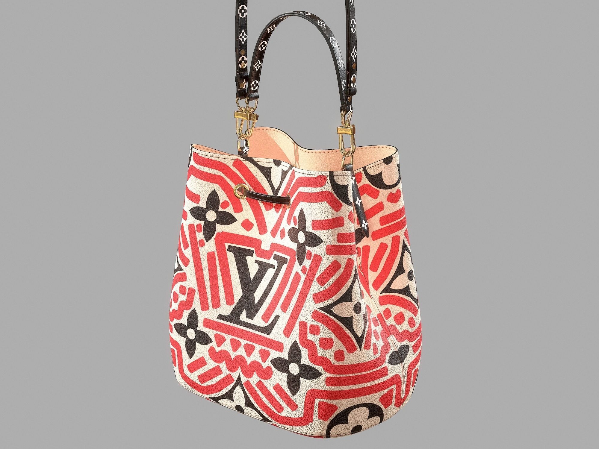 Louis Vuitton Neonoe MM Crafty Leather Bag  Low-poly 3D model_5