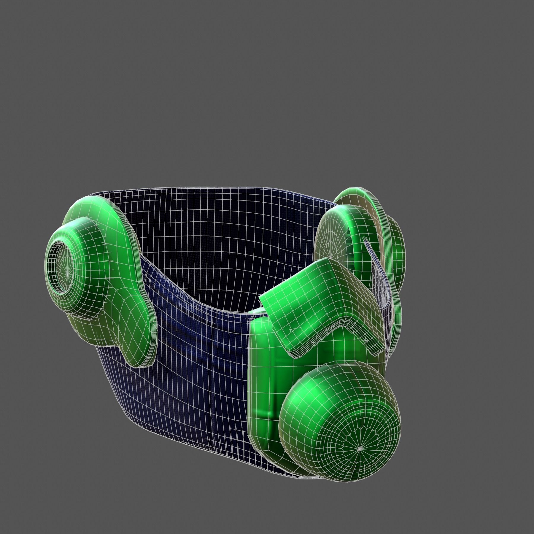 Gas mask helmet 3d model scifi Low-poly Low-poly 3D model_3