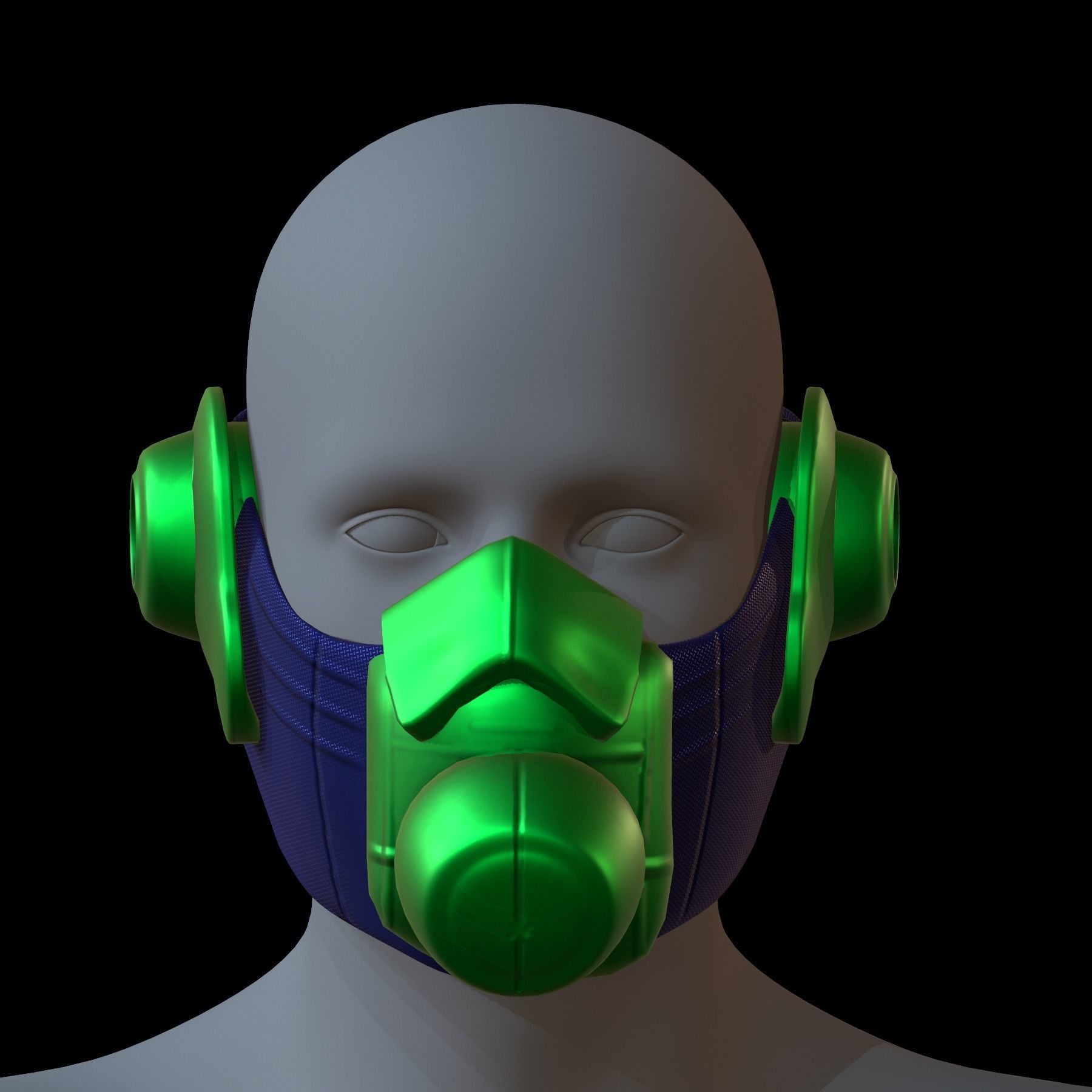 Gas mask helmet 3d model scifi Low-poly Low-poly 3D model_1