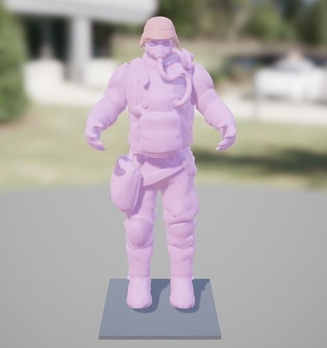 killzone FBX model soldier on table 3D model