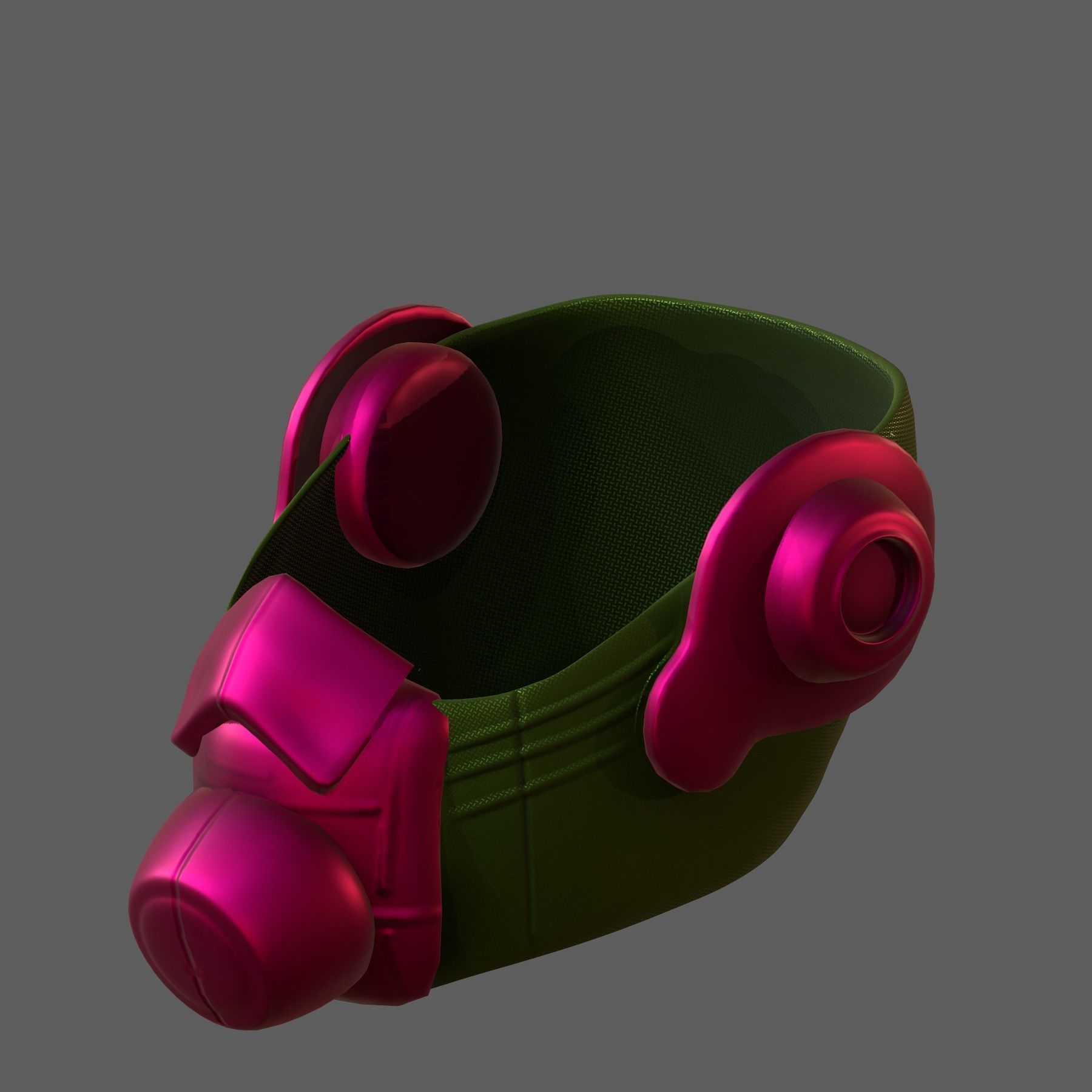 Gas mask helmet 3d model scifi Low-poly Low-poly 3D model_4