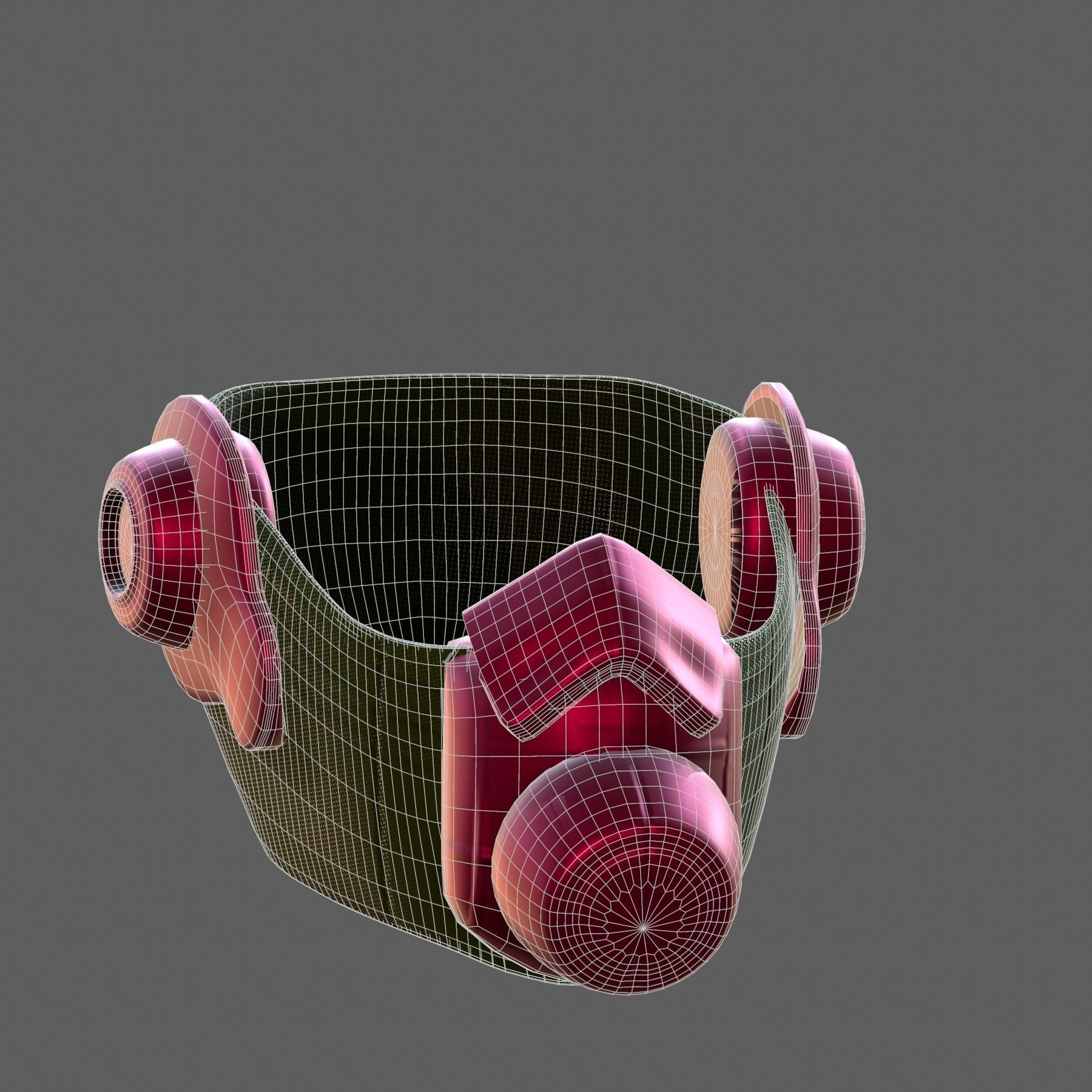 Gas mask helmet 3d model scifi Low-poly Low-poly 3D model_6