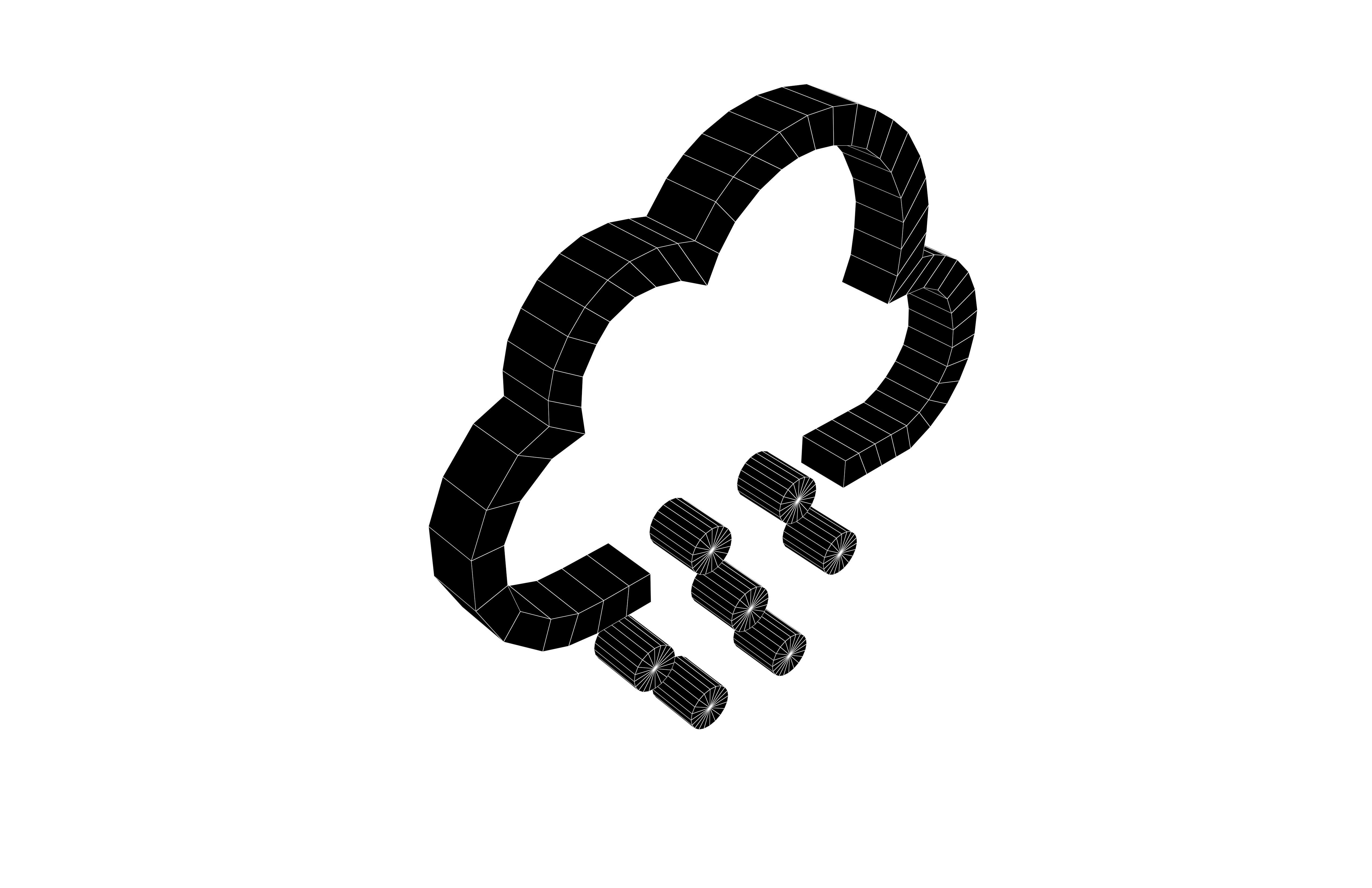 Weather Symbol v11 004 Low-poly 3D model_7