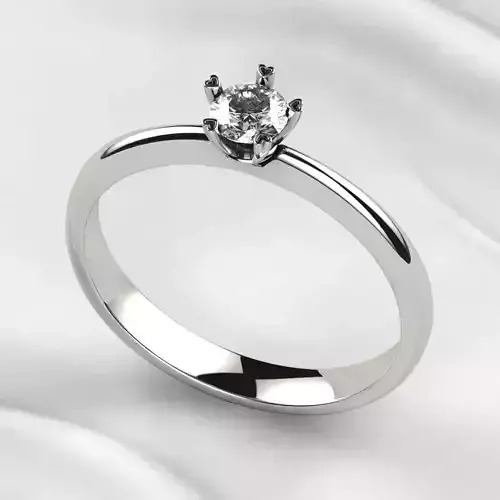 4mm Single Gemstone Gold Ring