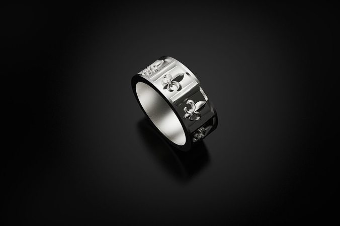 Gothic Ring for 3D printing 3D print model 3D print model