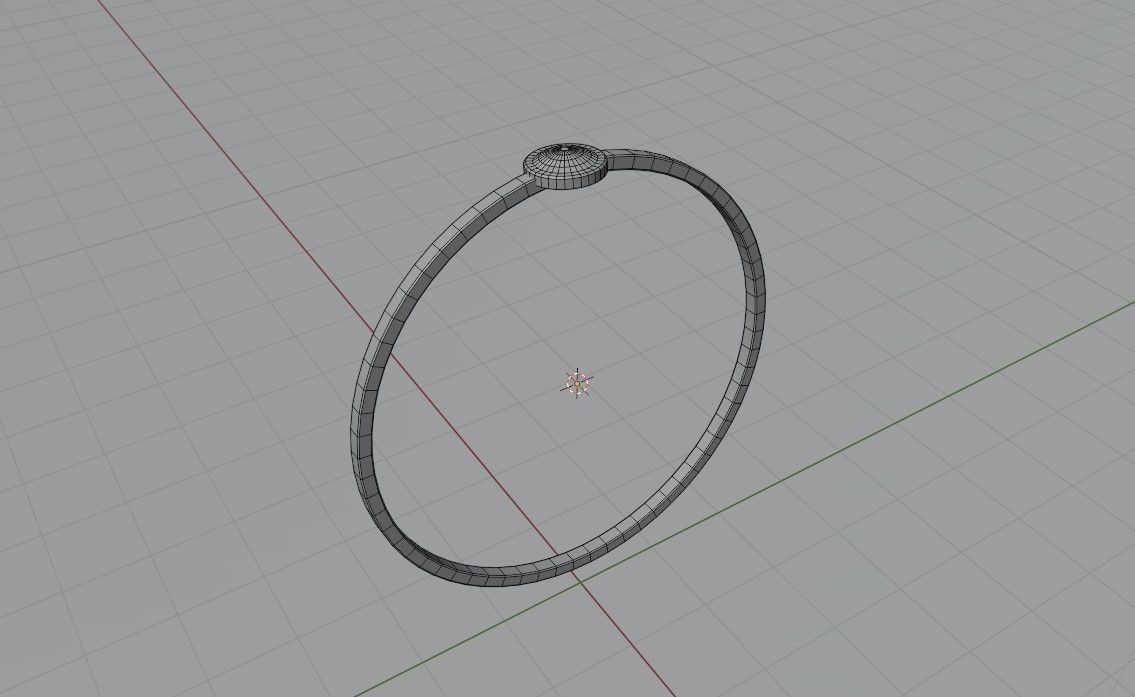 Gold Ring Single Sphere Ruby stone and Box 10 - Anel 3D model_16