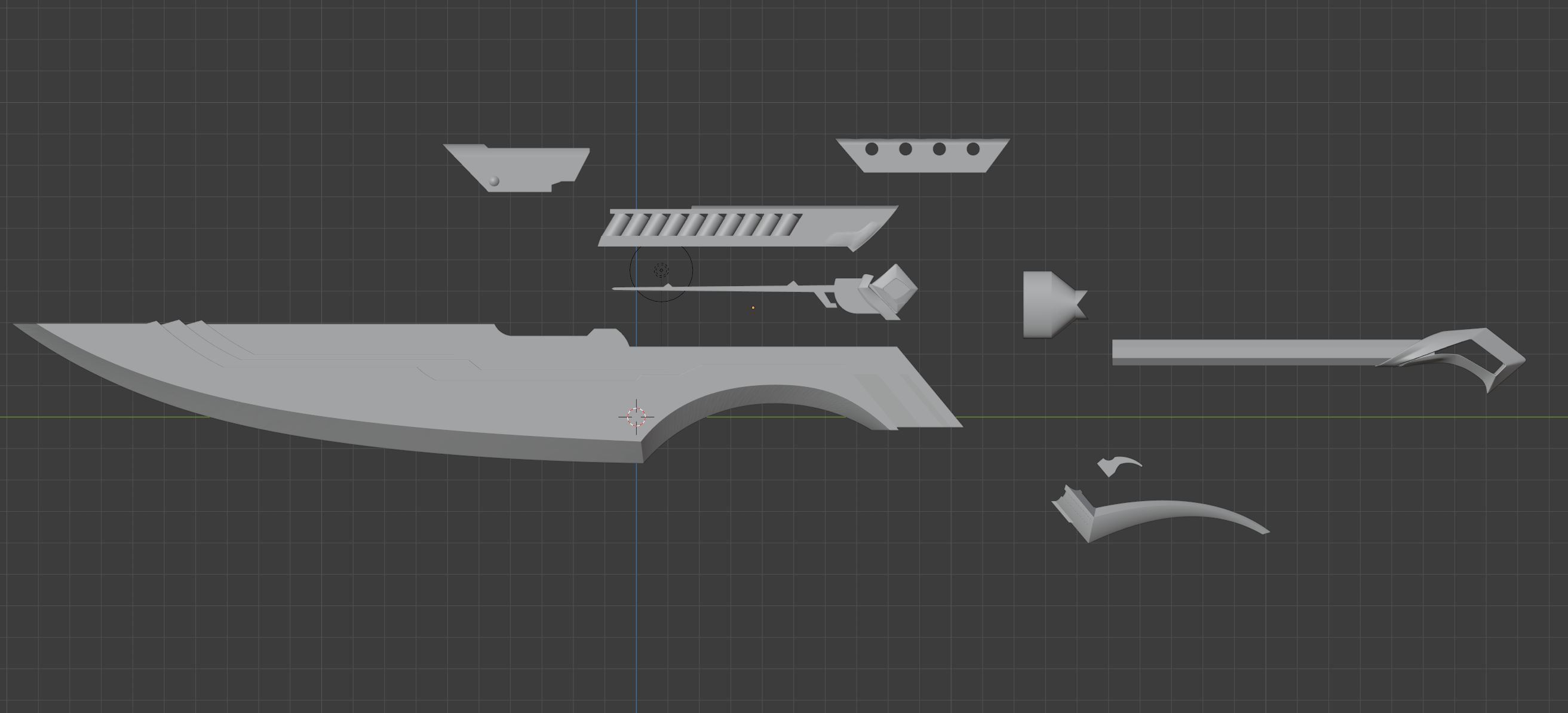 Samira  sword  League of Legends cosplay  3d print 3D print model_4