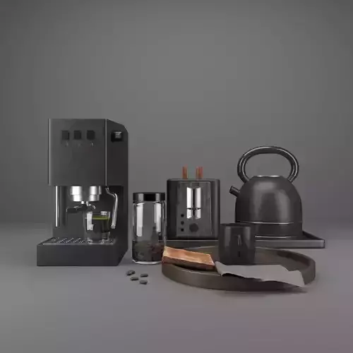 set of kitchen appliances  3D model
