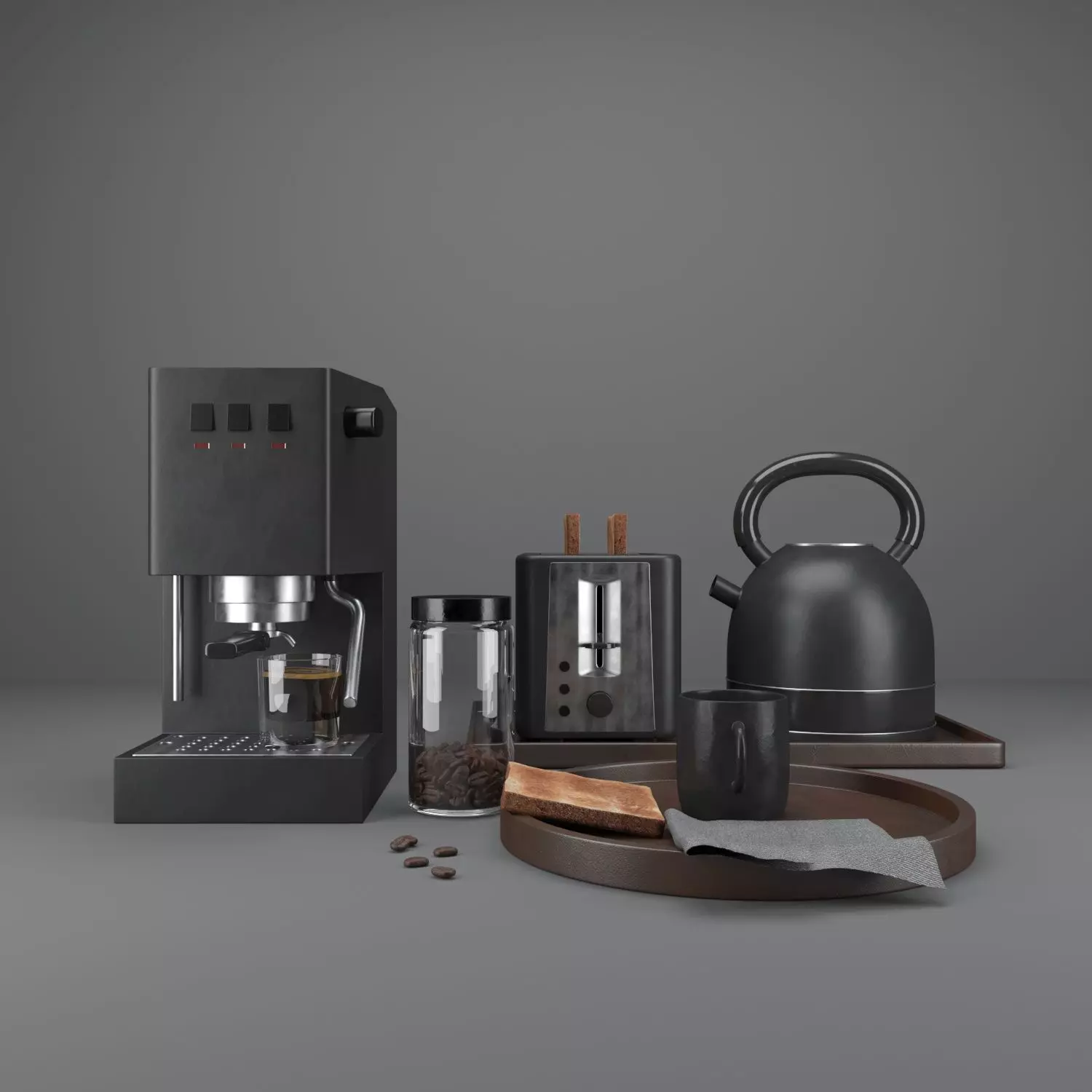 set of kitchen appliances 3D model