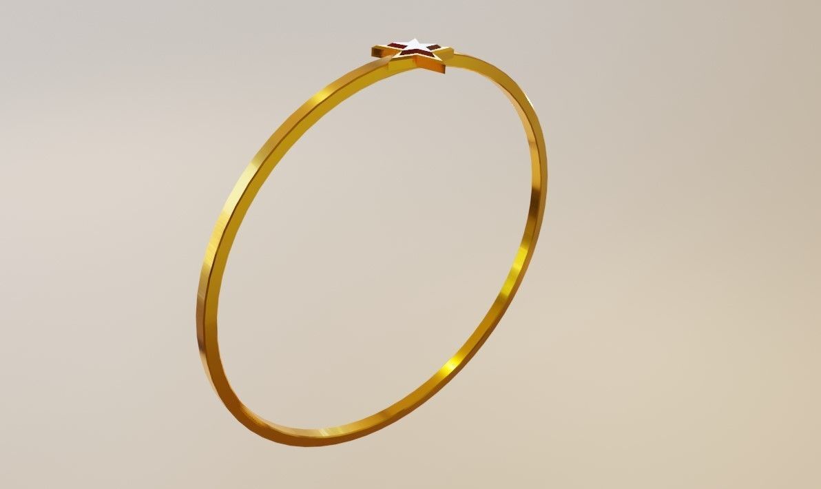 Star Gold Ring Ruby and box 11 - Anel estrela 3D model_12