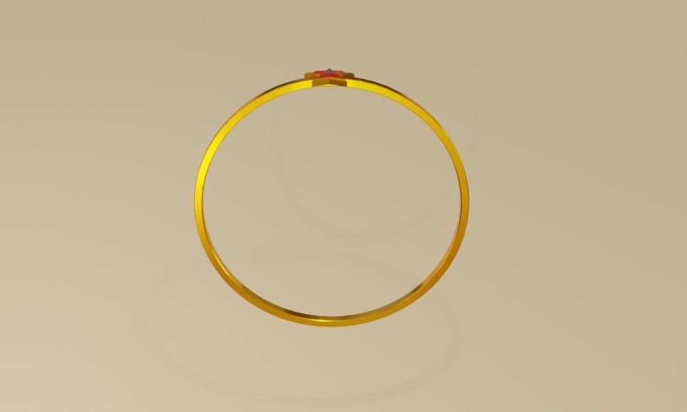 Star Gold Ring Ruby and box 11 - Anel estrela 3D model_11