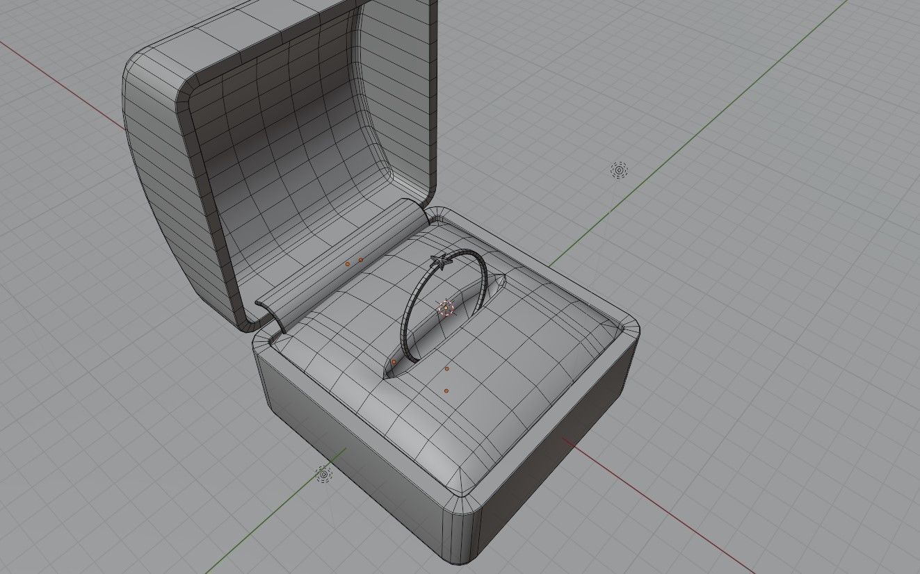 Star Gold Ring Ruby and box 11 - Anel estrela 3D model_18