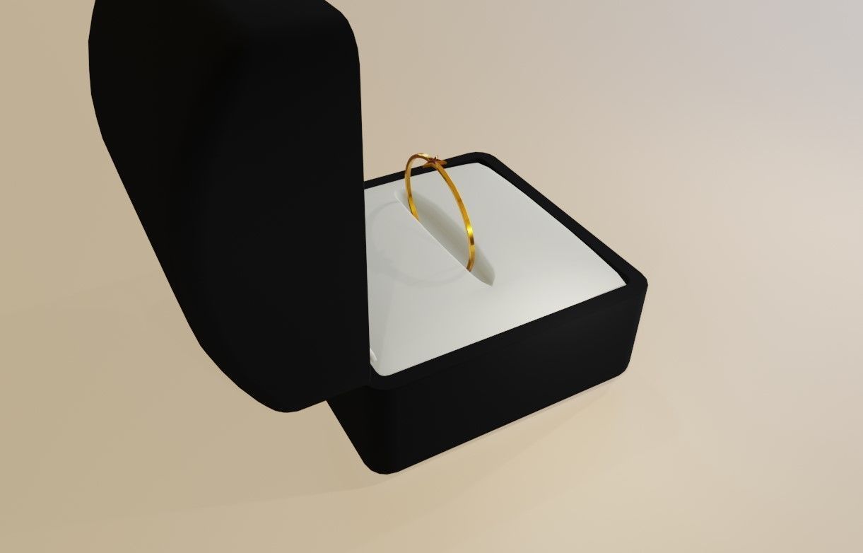 Star Gold Ring Ruby and box 11 - Anel estrela 3D model_5