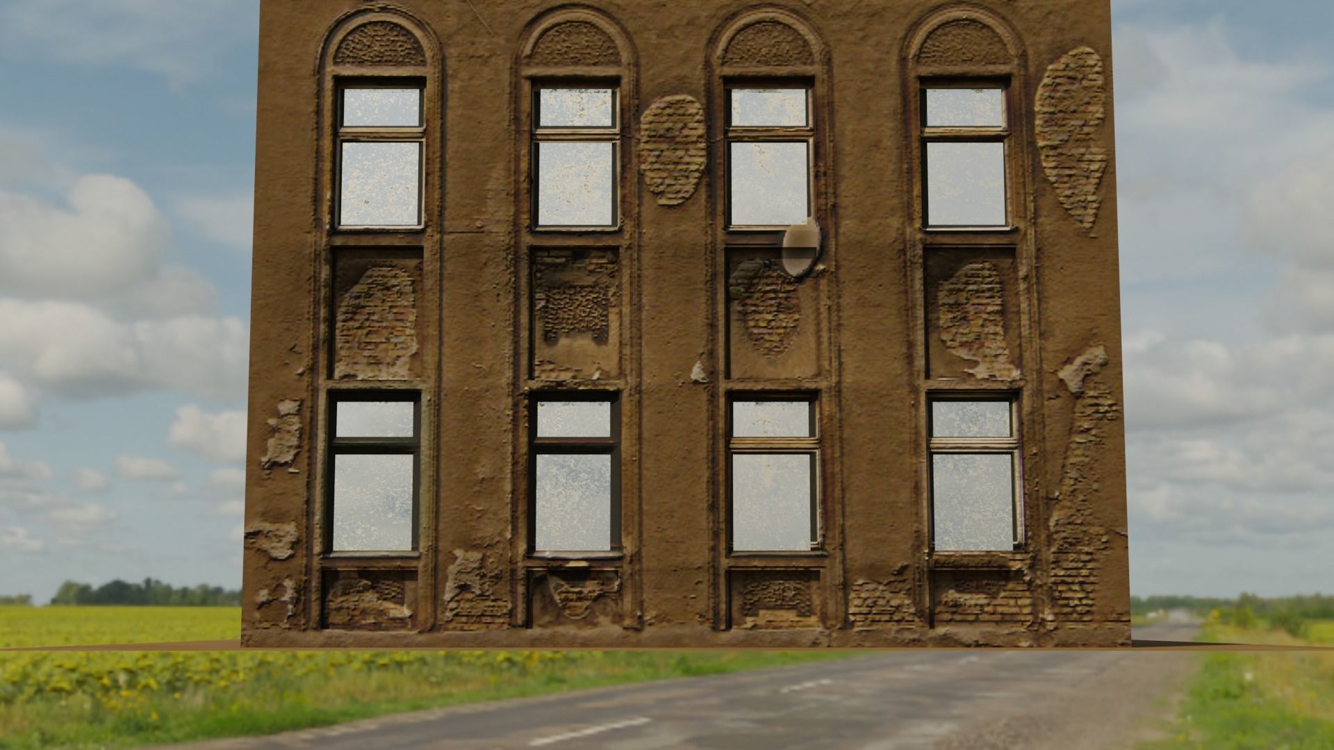 old house building Low-poly 3D model_2