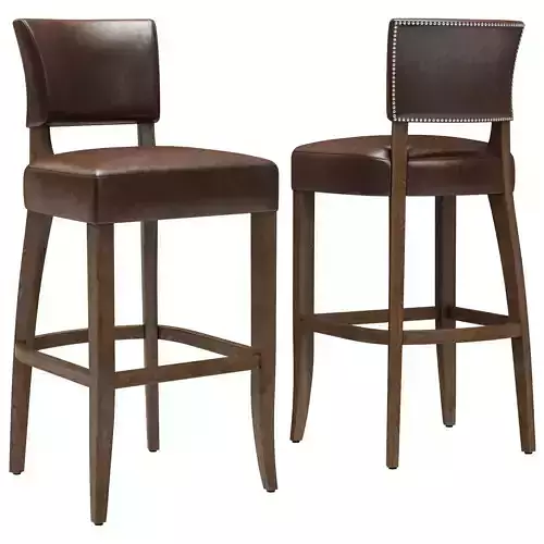 Restoration Hardware Adele Leather Stool