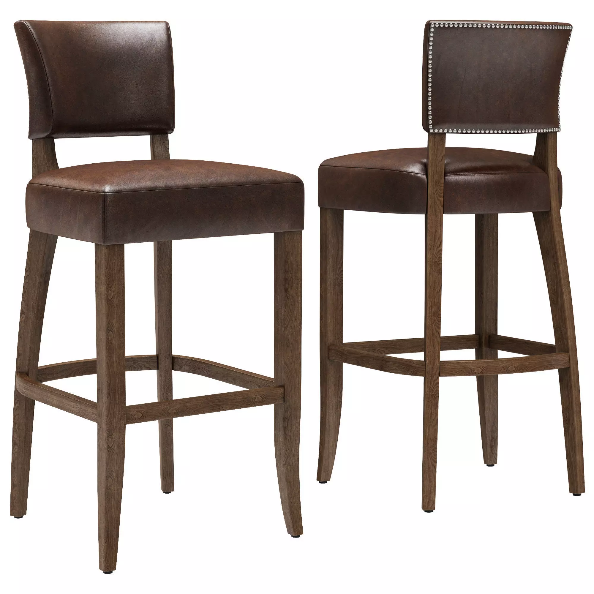 Restoration Hardware Adele Leather Stool 3D model