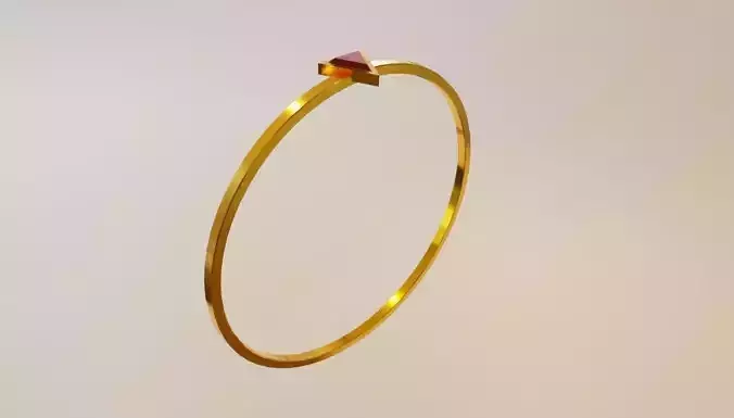 Triangle Gold Ring Ruby 12 - Anel triangulo 