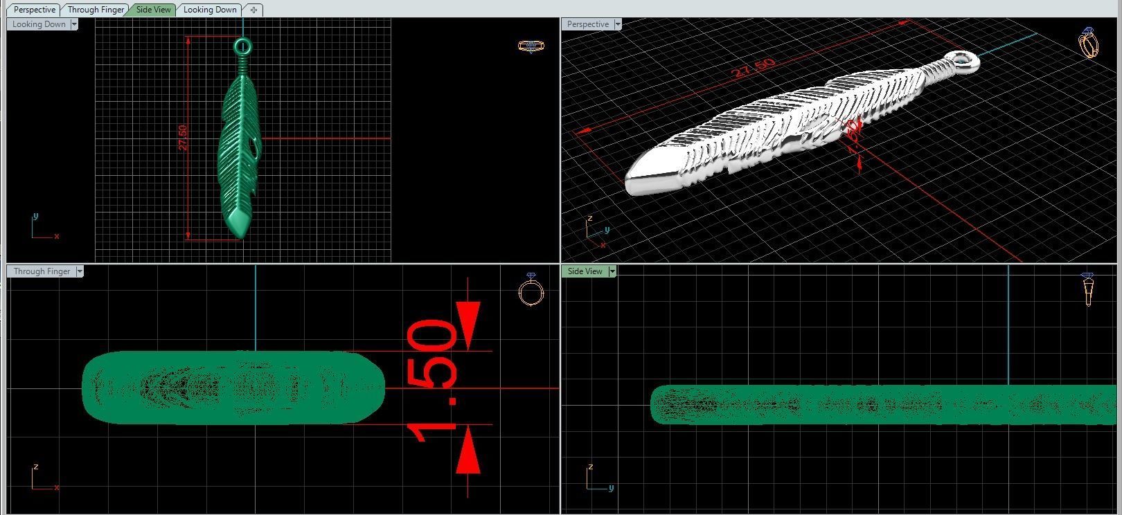 Bird feather  3D print model_1