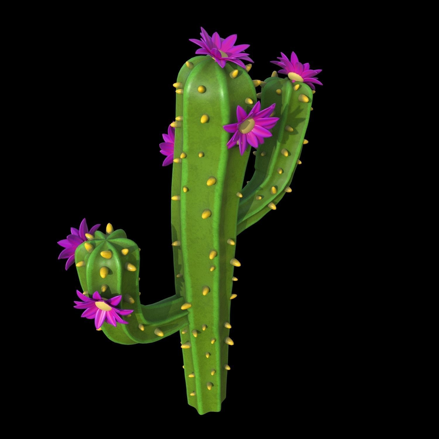Cartoon cactuses asset 3D model_22