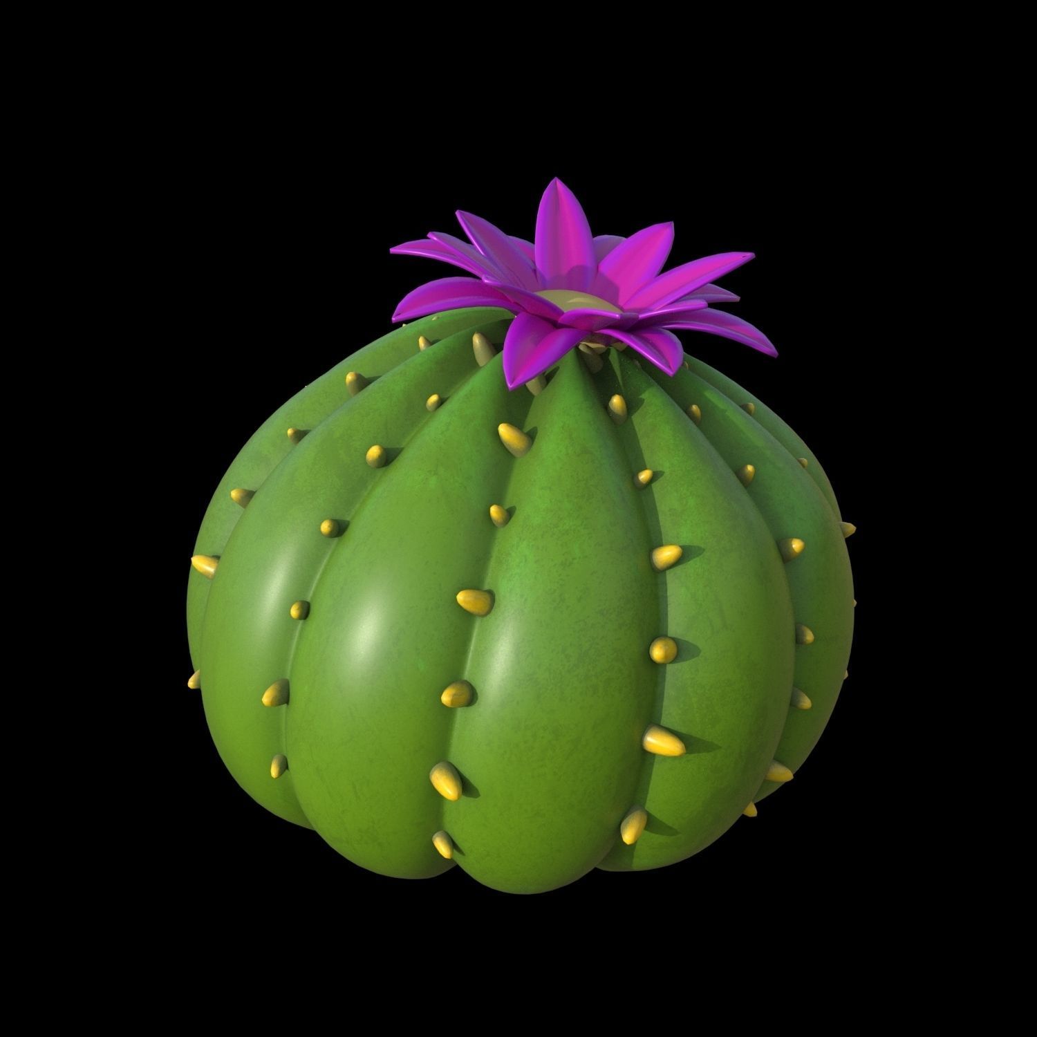 Cartoon cactuses asset 3D model_12