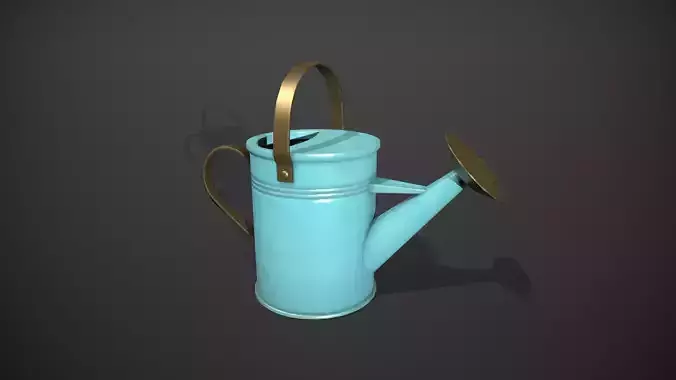 Blue Watering Can Low-poly 3D model