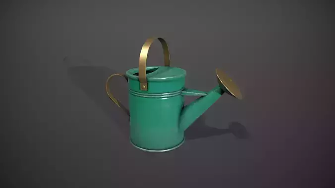 Green Watering Can Low-poly 3D model