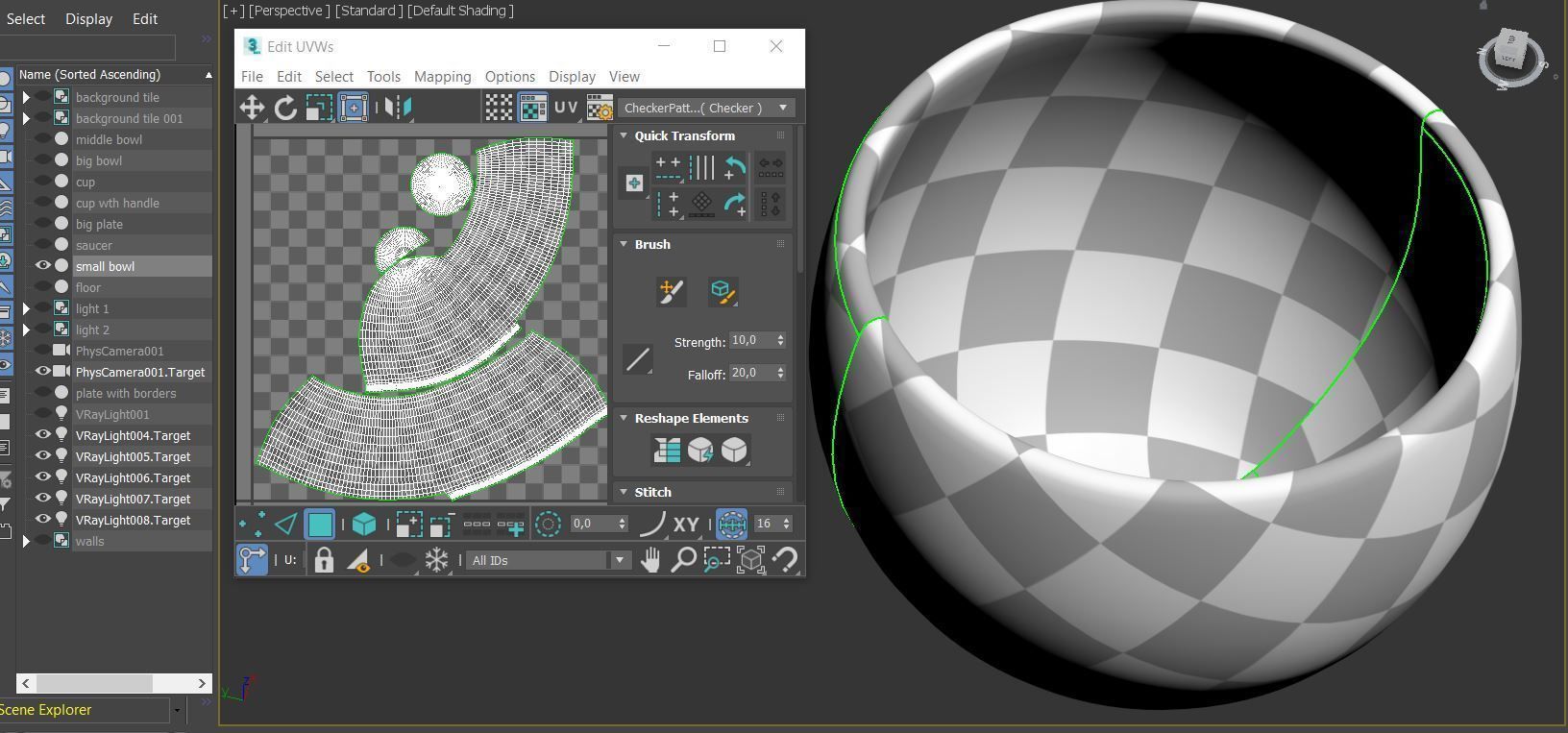 wooden dish set  3D model_13