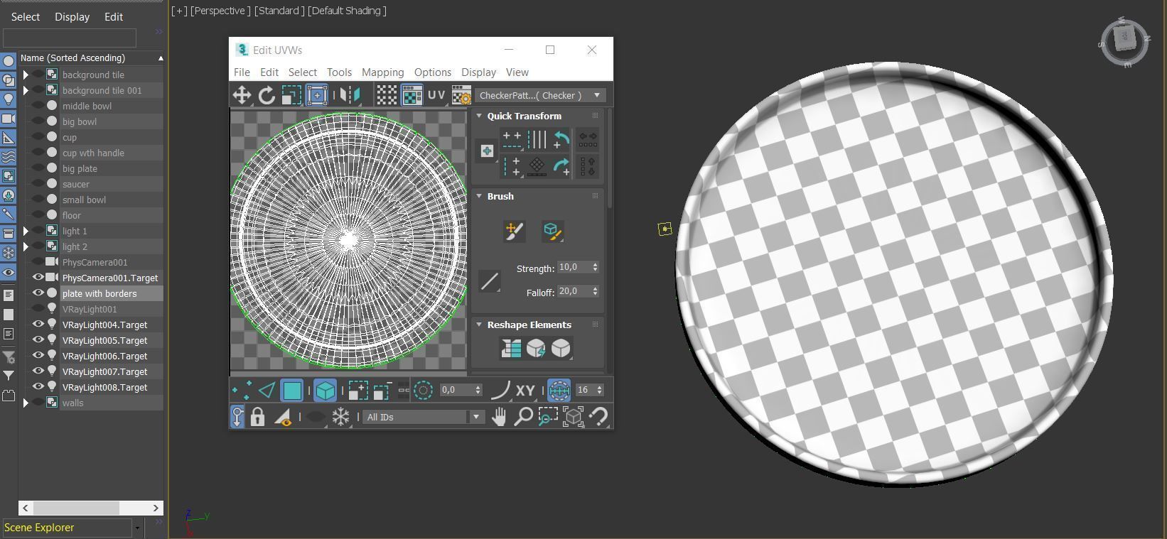 wooden dish set  3D model_11