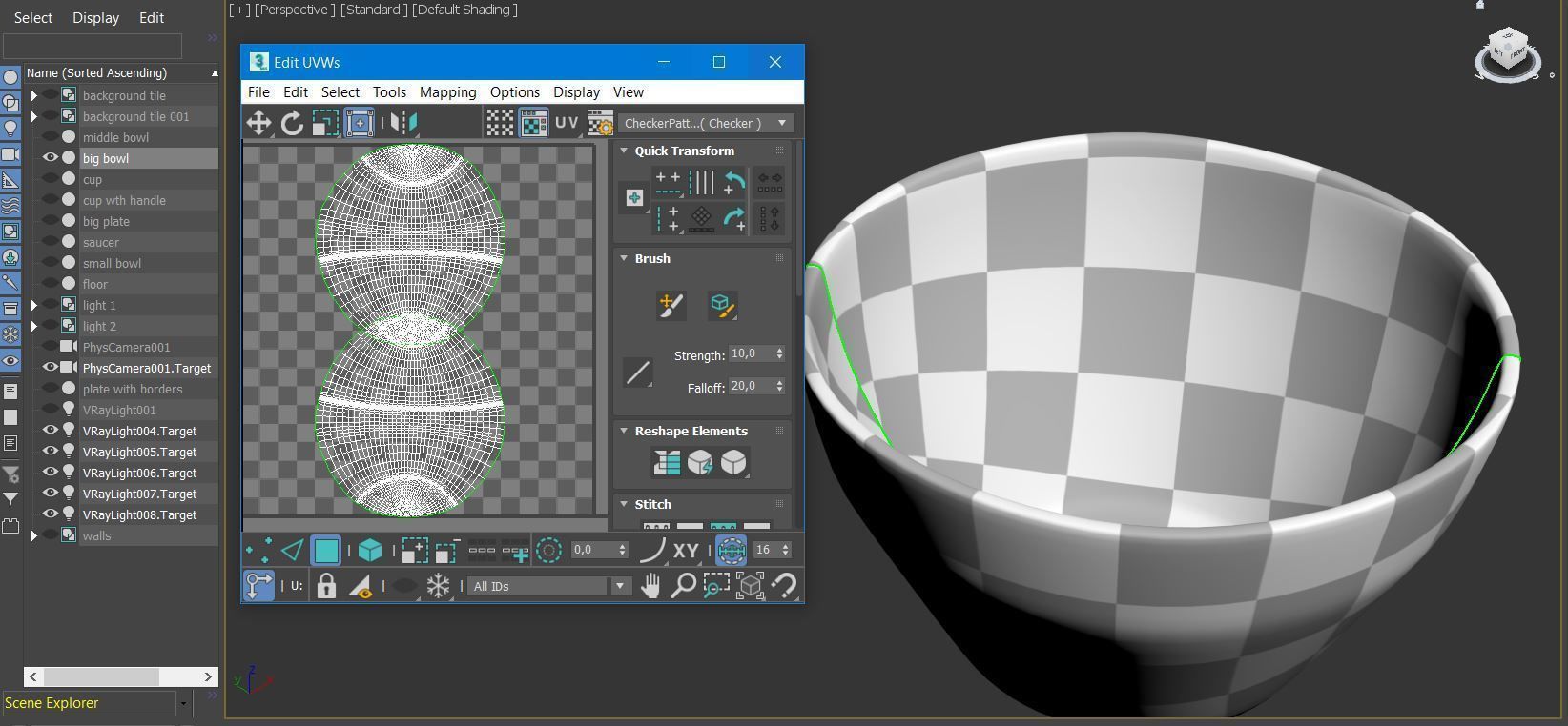 wooden dish set  3D model_12