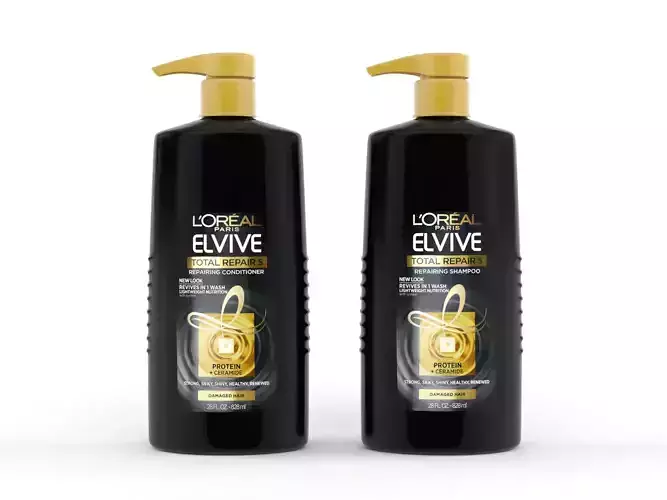 LOREAL Paris Elvive Shampoo and Conditioner 3D model