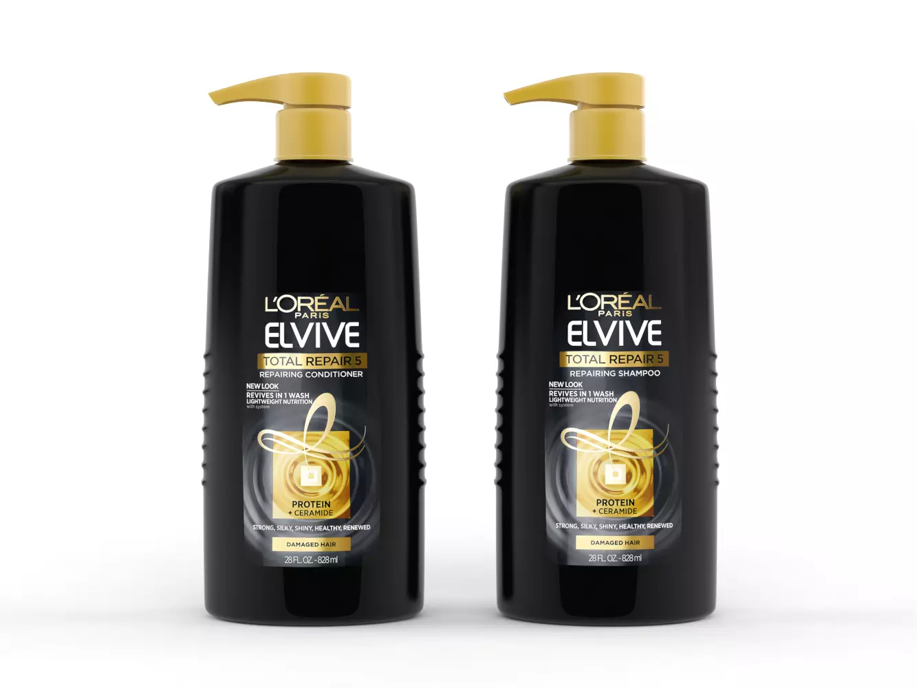 LOREAL Paris Elvive Shampoo and Conditioner 3D model_0