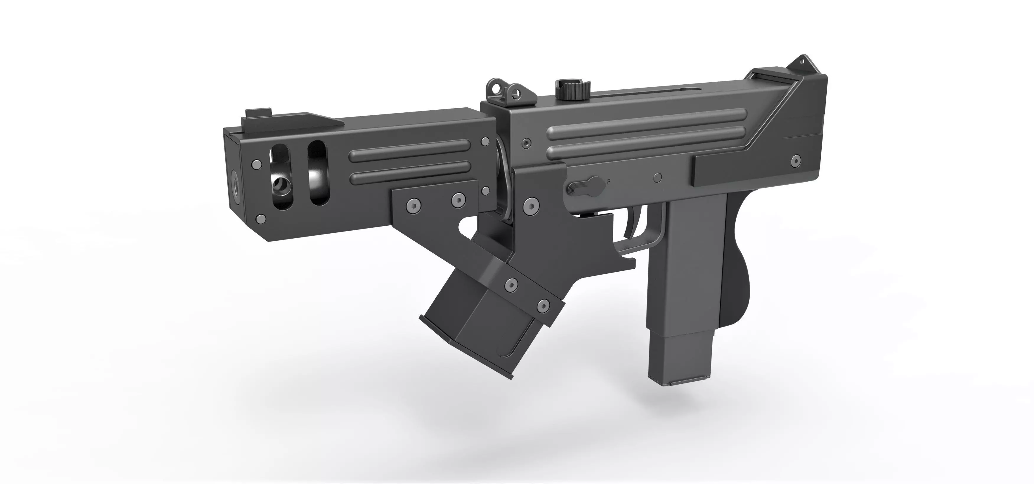 Submachine gun modified MAC-10 from the movie Blade 2 2002 3D model_0