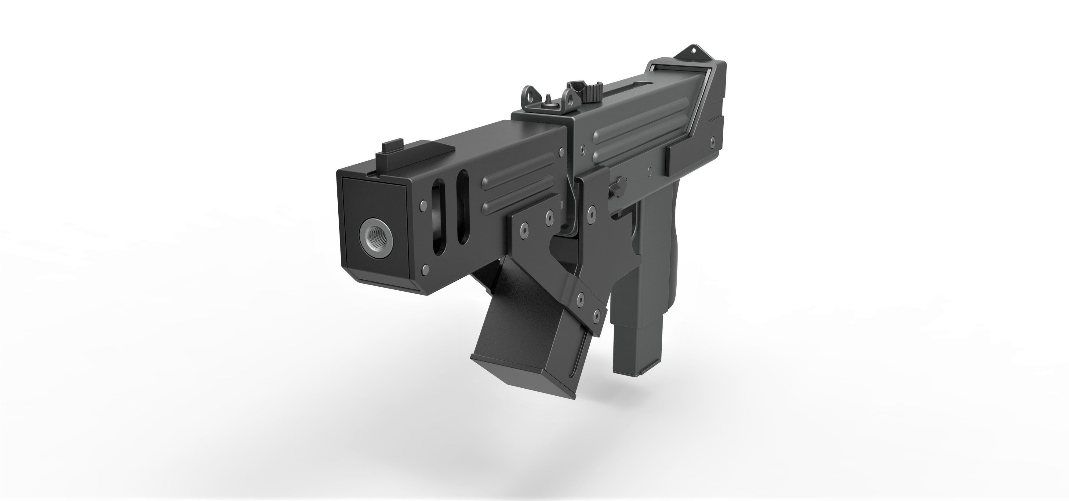 Submachine gun modified MAC-10 from the movie Blade 2 2002 3D model_3