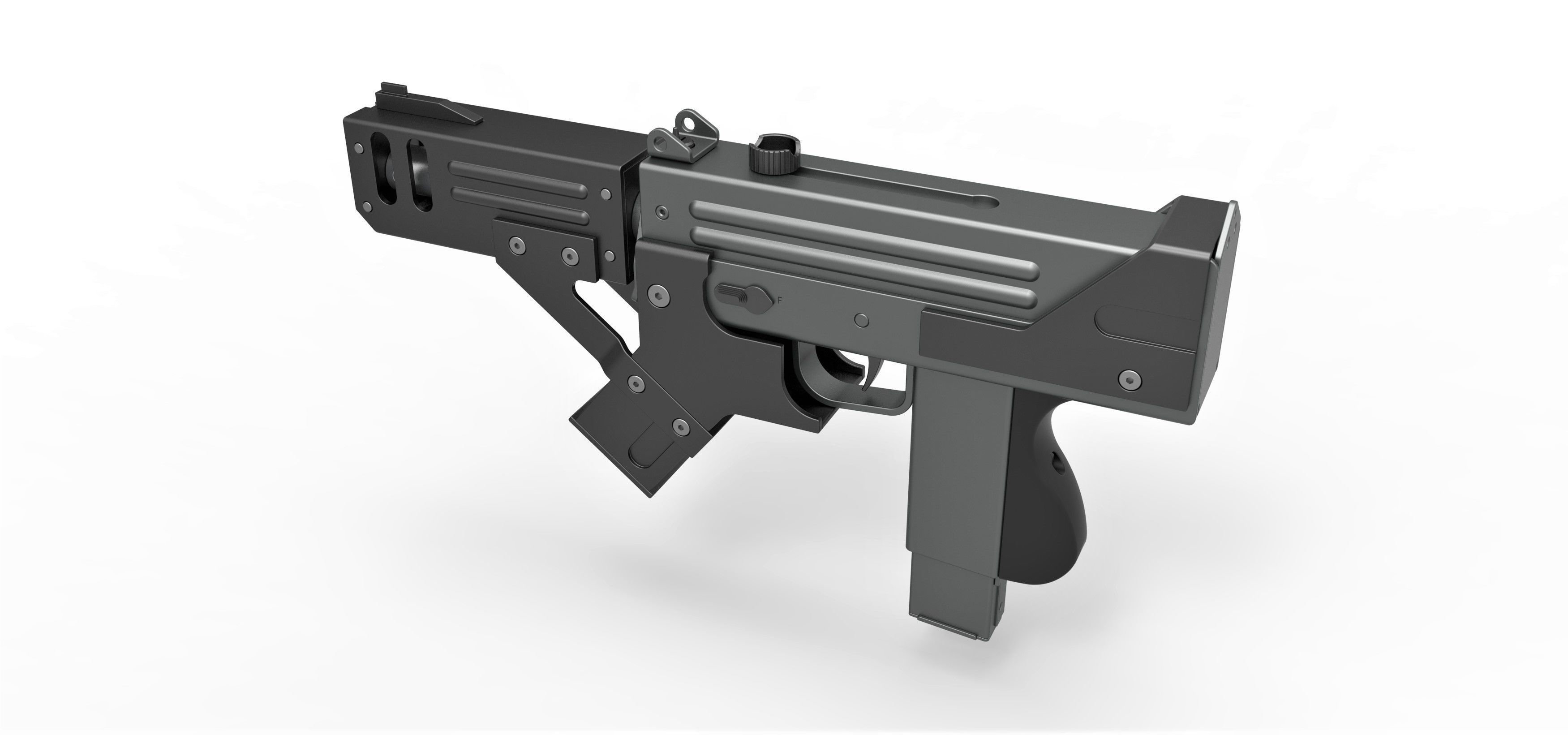 Submachine gun modified MAC-10 from the movie Blade 2 2002 3D model_9