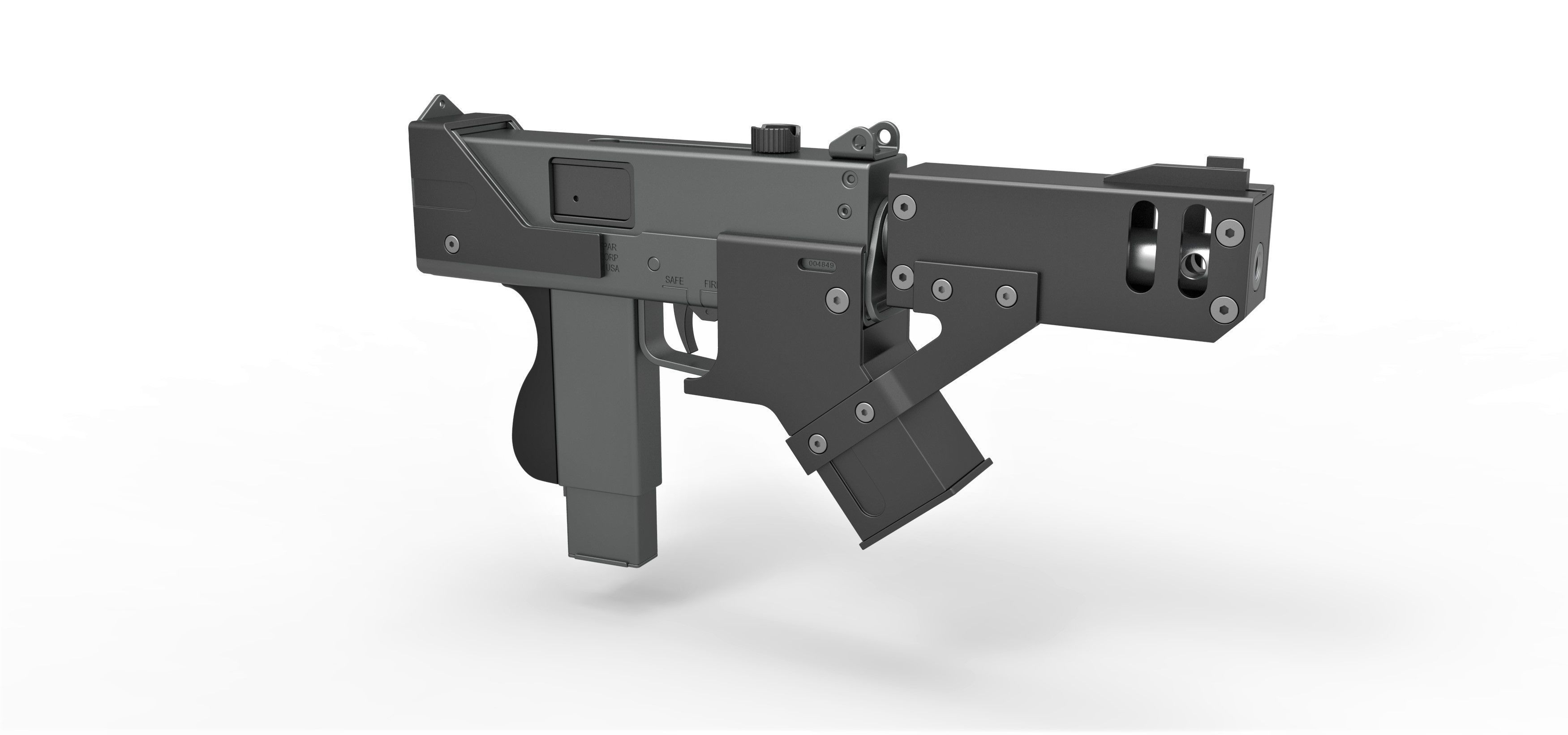 Submachine gun modified MAC-10 from the movie Blade 2 2002 3D model_14