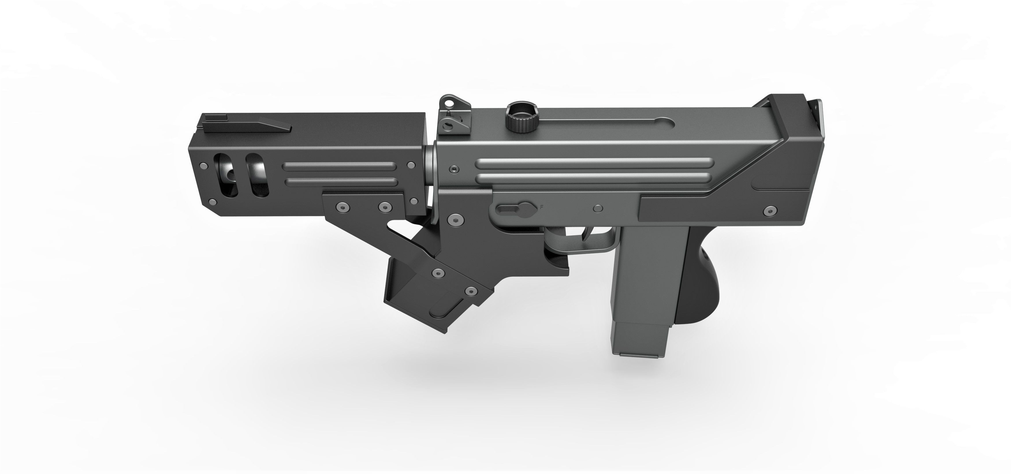 Submachine gun modified MAC-10 from the movie Blade 2 2002 3D model_7