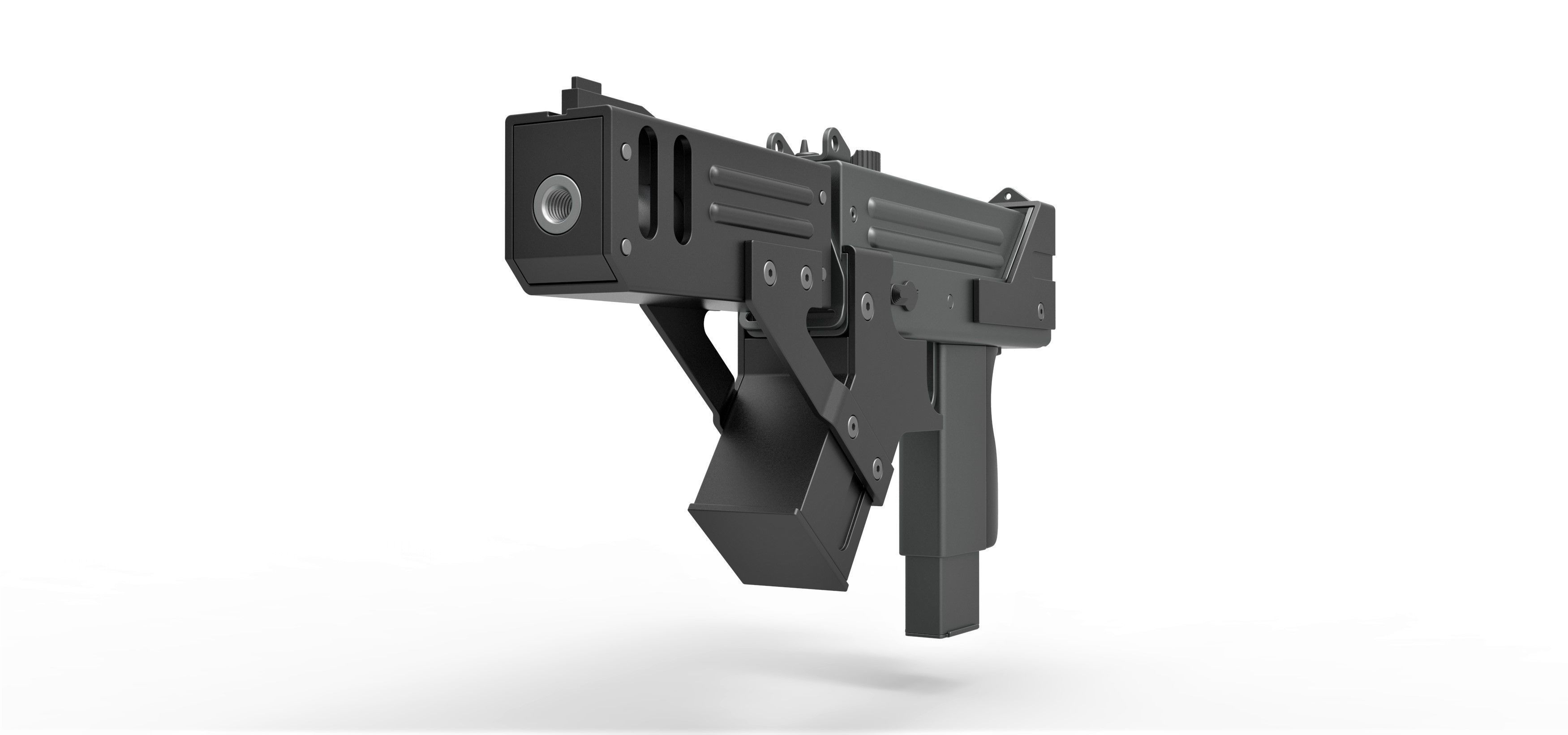 Submachine gun modified MAC-10 from the movie Blade 2 2002 3D model_4