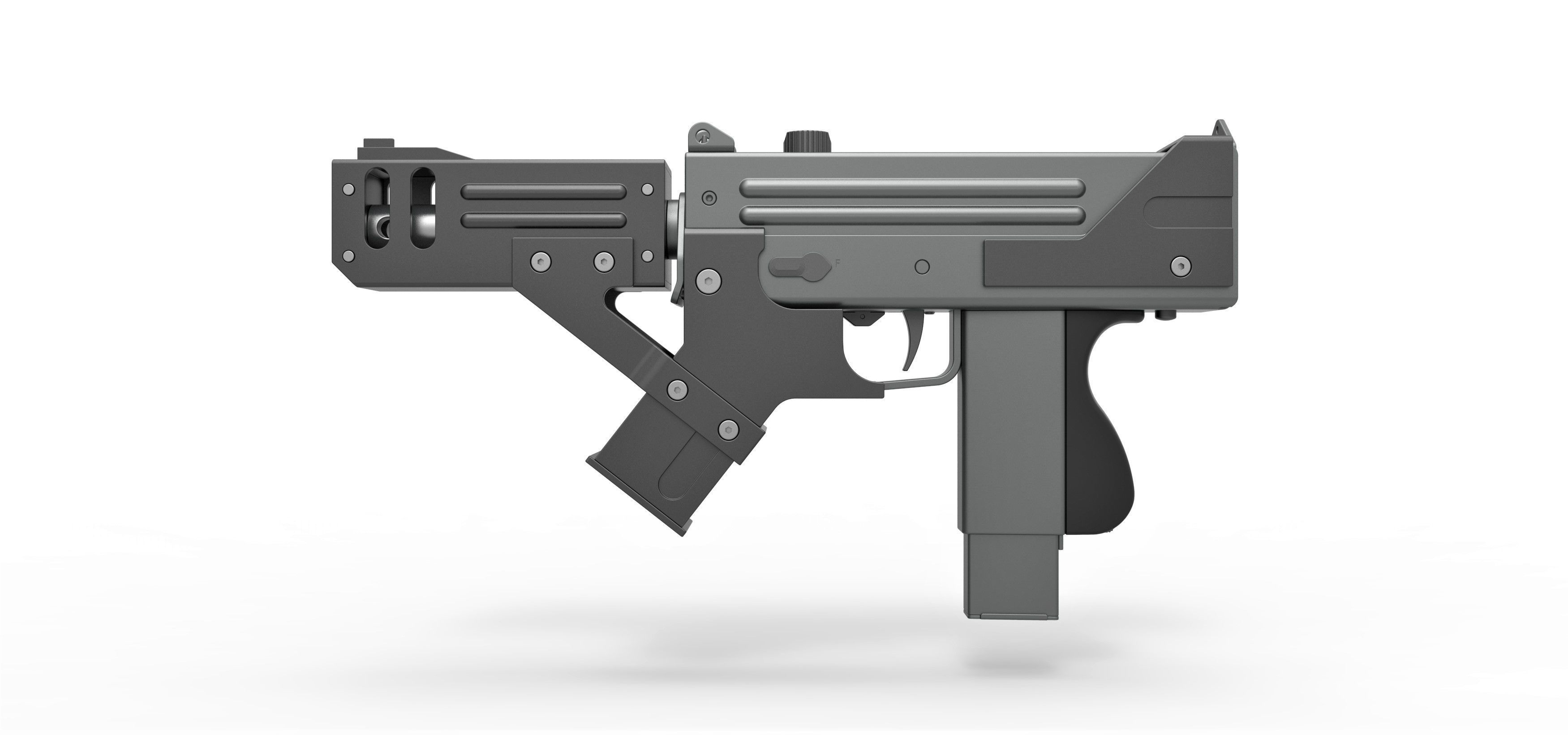 Submachine gun modified MAC-10 from the movie Blade 2 2002 3D model_6