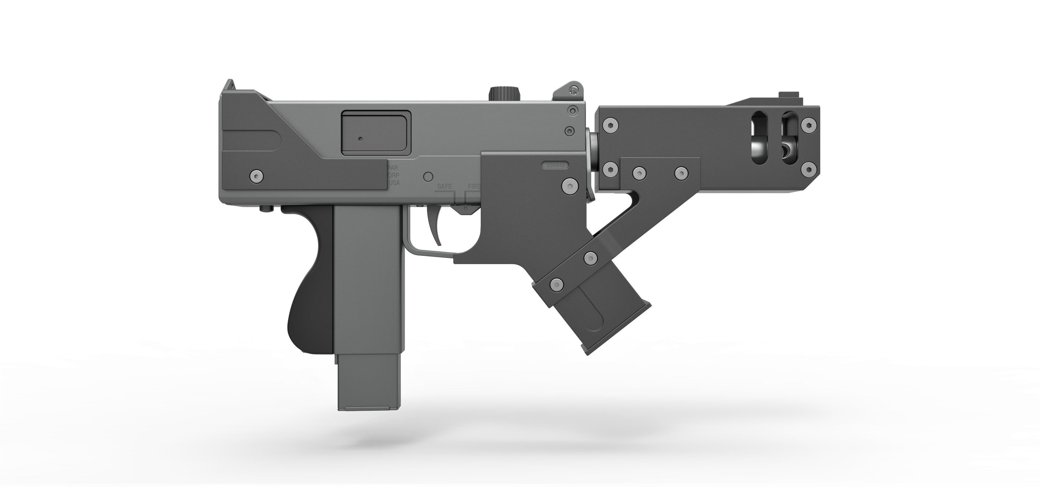 Submachine gun modified MAC-10 from the movie Blade 2 2002 3D model_13