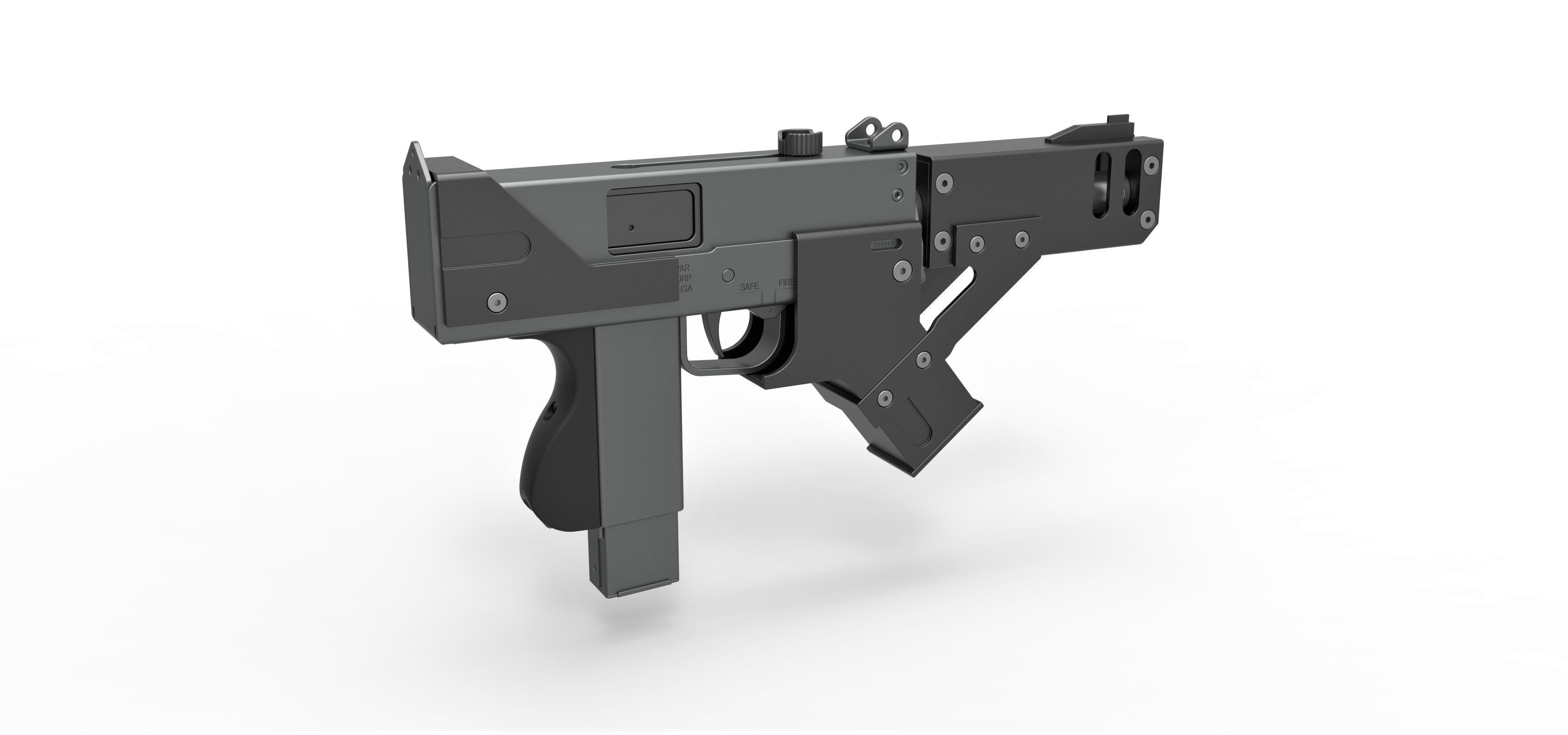 Submachine gun modified MAC-10 from the movie Blade 2 2002 3D model_12