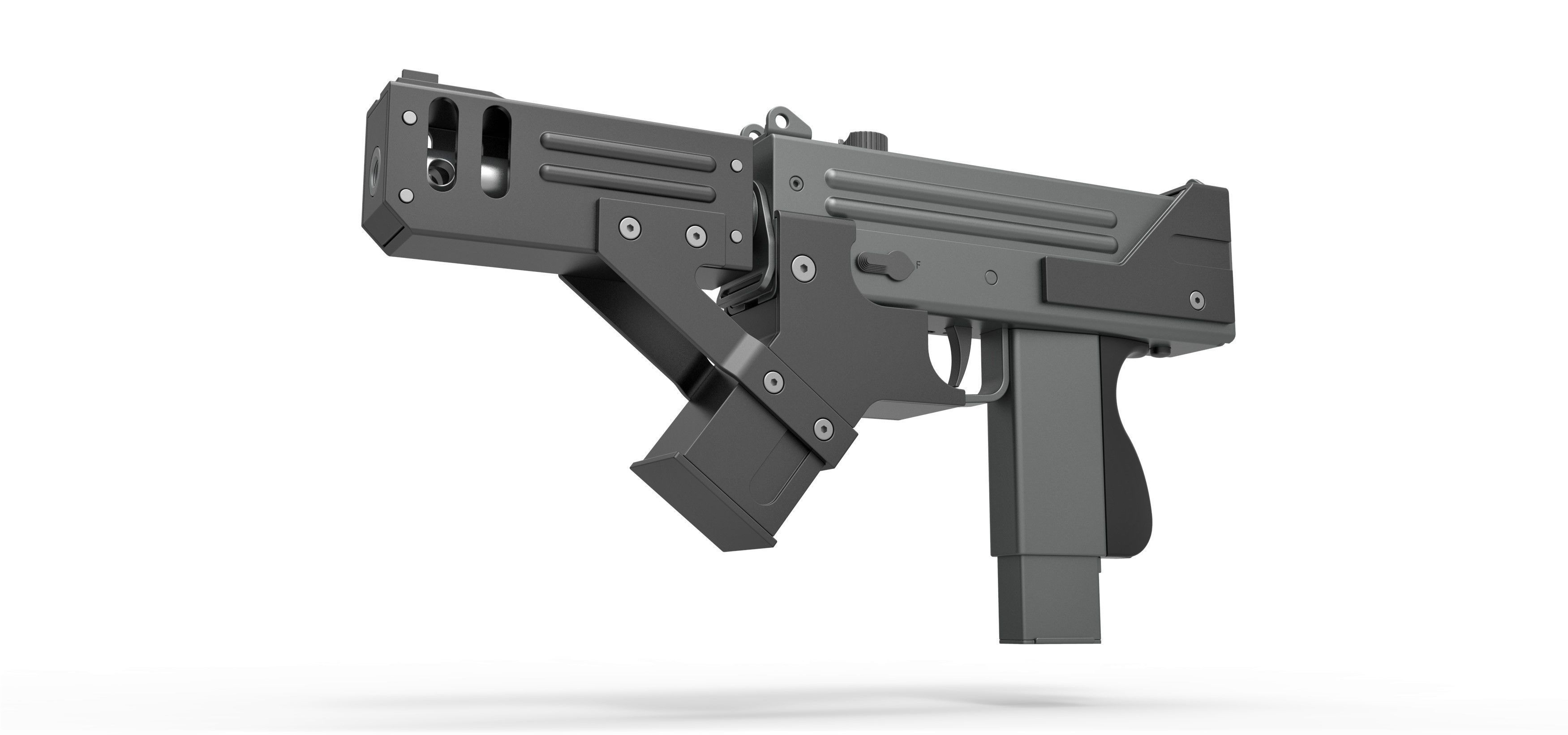 Submachine gun modified MAC-10 from the movie Blade 2 2002 3D model_2