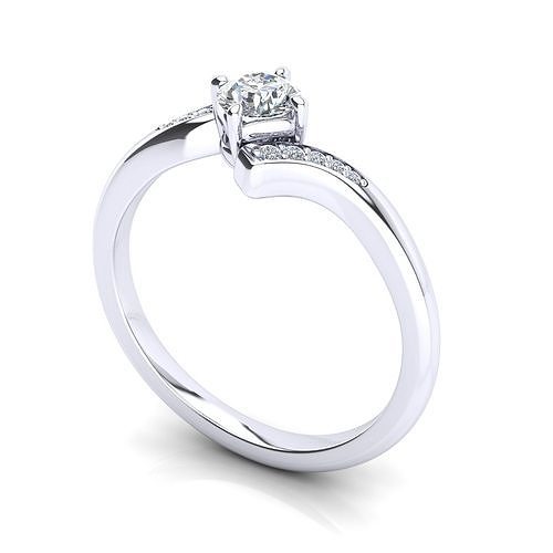 solitary ring engagement jewel with diamond multi stones  3D print model