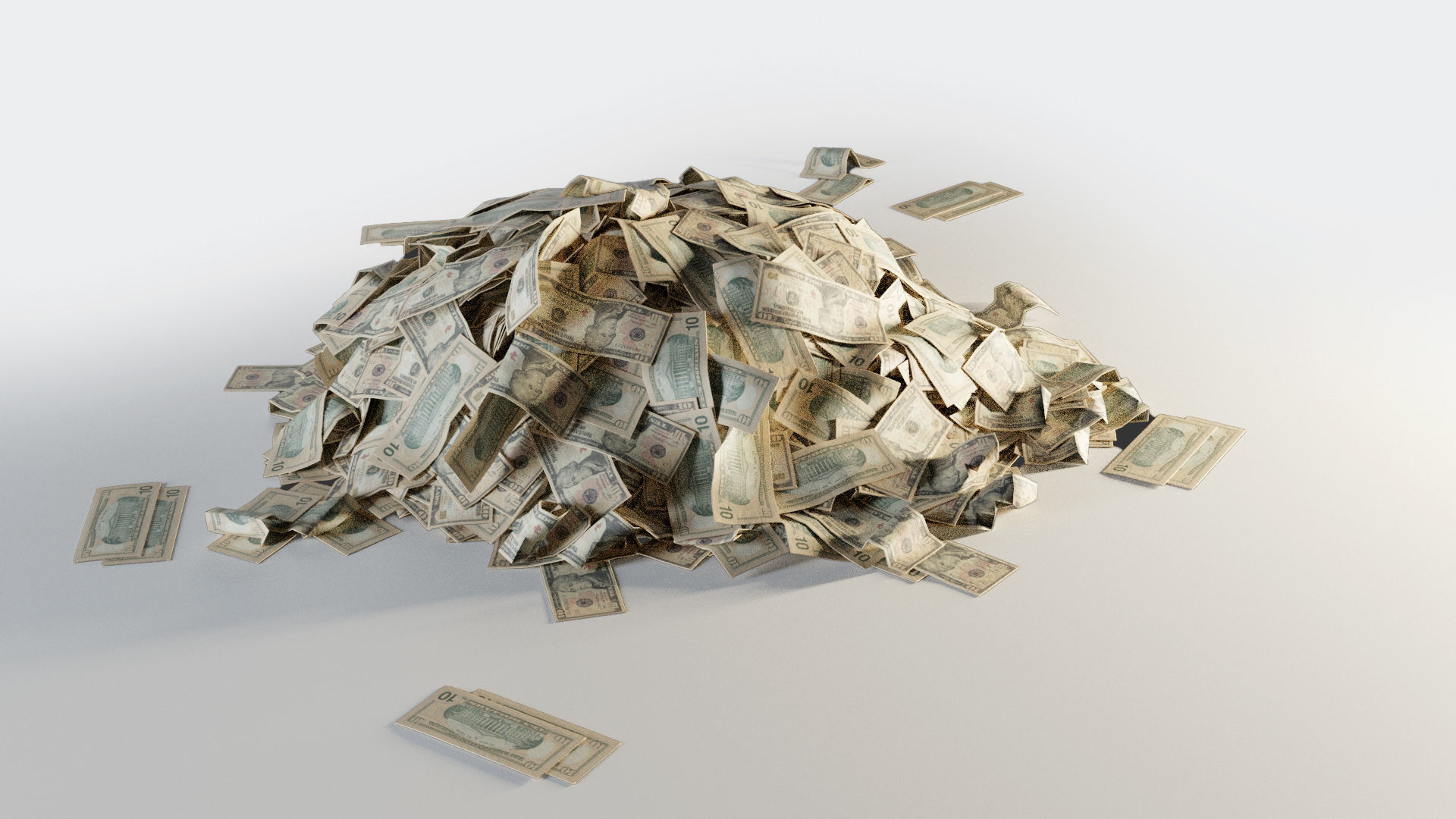 USD Money Piles Stacks and Explosions Pack 3D model_10