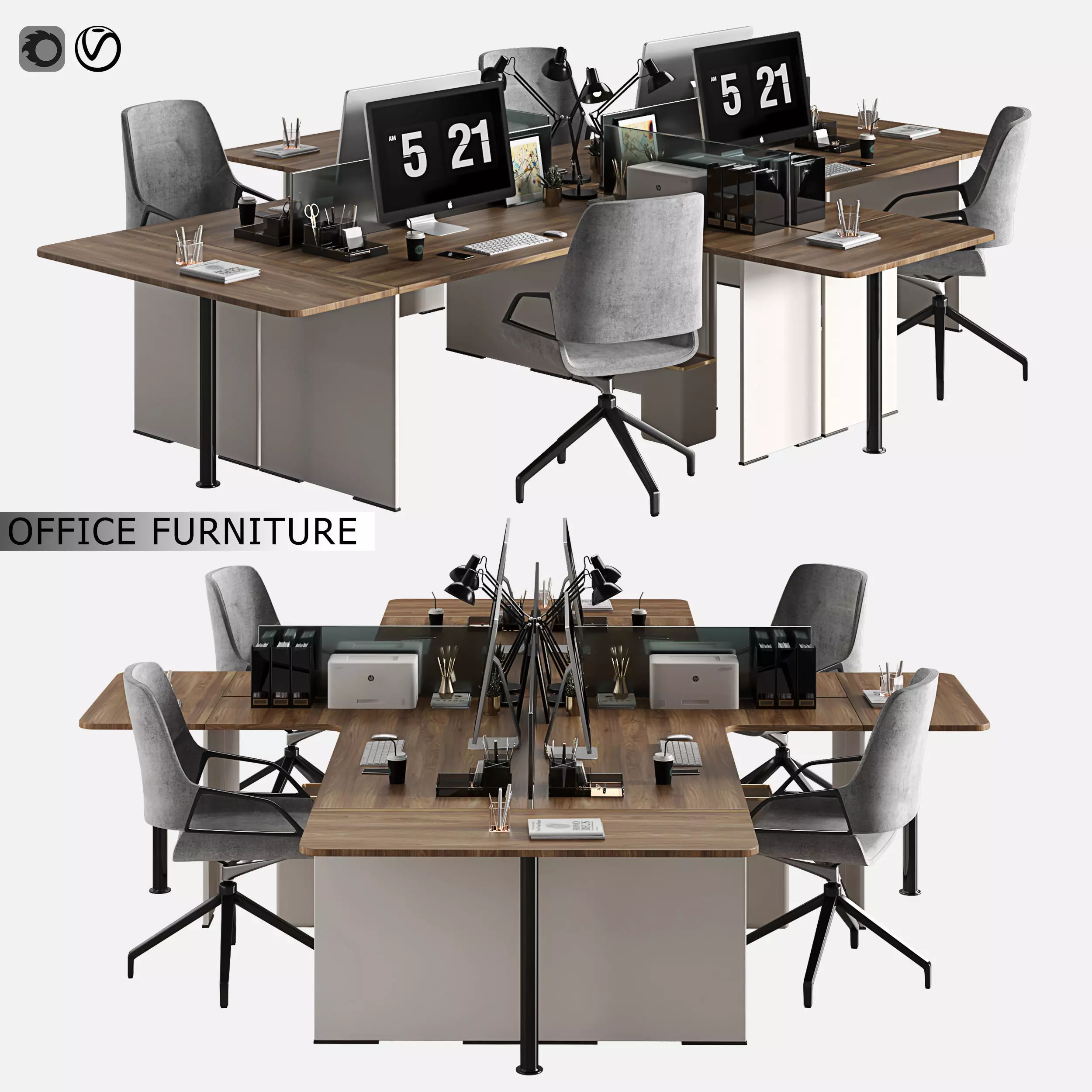 office furniture 07 3D model_0