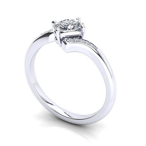 solitary ring engagement jewel oval 6x4 diamond multi stones  3D print model