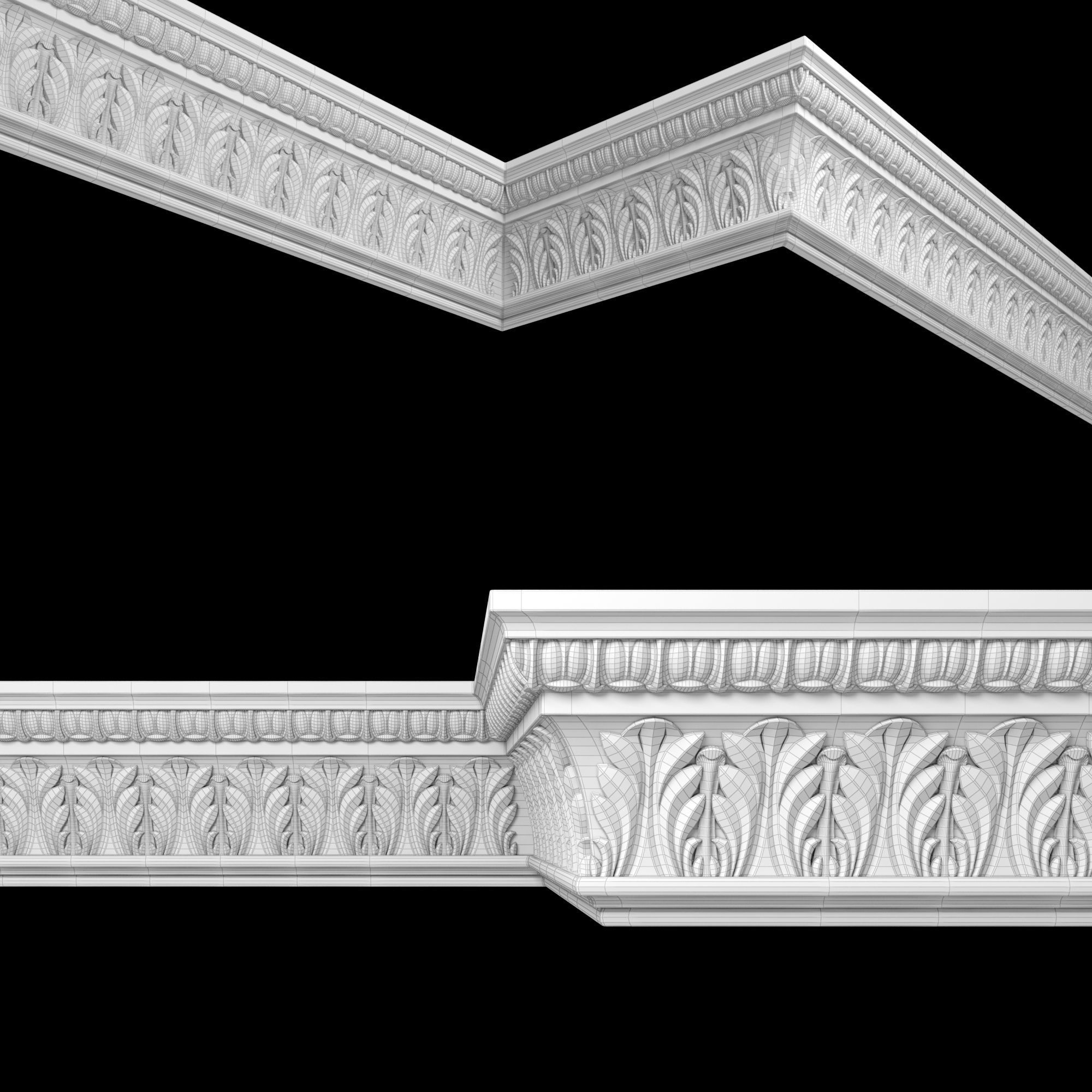 Decor molding 12 Low-poly 3D model_1