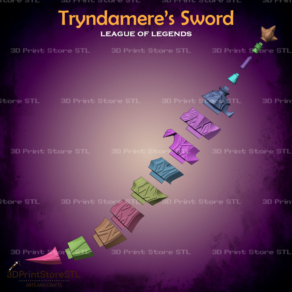 Tryndamere Sword Cosplay League of Legends - STL File 3D print model_2