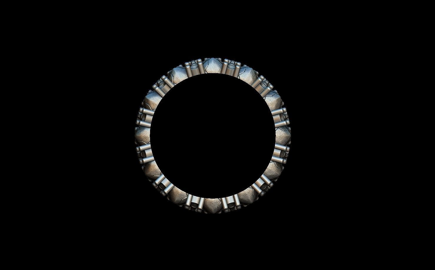 Skulls ring 3D print model_3